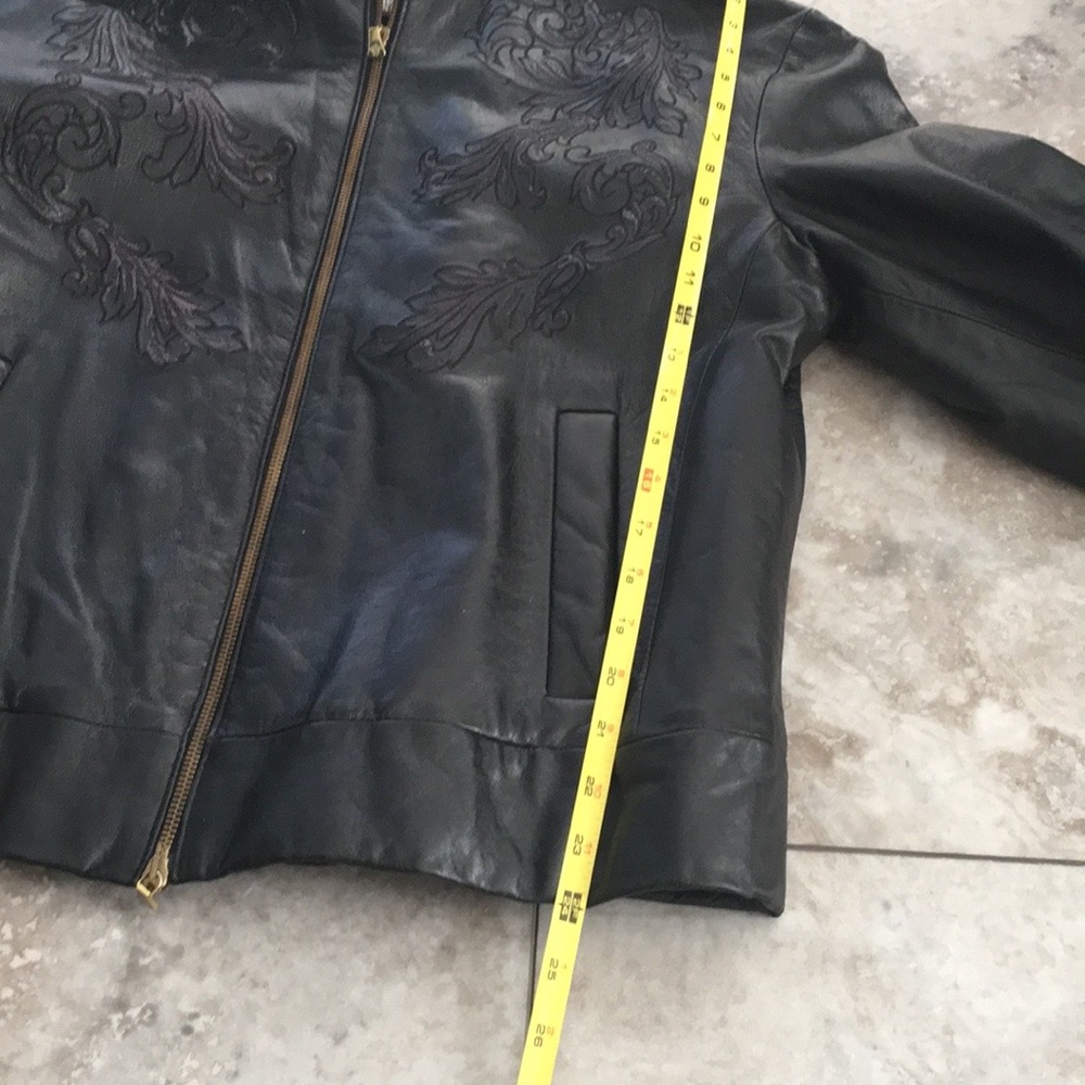 VERSACE REAL LEATHER EMBROIDERED FRONT ZIP PRETTY LINING JACKET SIZE XL … - Picture 14 of 14